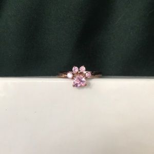 pink paw gold ring